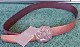 Anthropologie Brown Leather Belt with Tag 70&#39;s Theme - £15.24 GBP