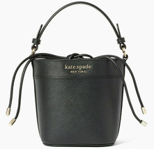 Kate Spade Cameron Small Bucket Bag Black Leather WKRU6712 NWT $299 Shoulder Y - £90.76 GBP