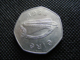 Irish Commemorative 1988 Fifty Pence Coin Ireland Dublin Millennium Old ... - £7.86 GBP