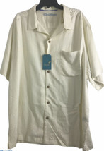 Roundtree &amp; York Caribbean Hawaiian S/S Mens Shirt XL Ivory Tag $79 - $36.37