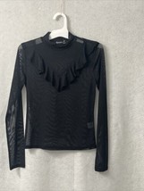 Popular 21 Junior&#39;s Black Sheer Long Sleeve Blouse Top Size Medium NEW - $3.96
