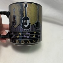 Branson coffee mug Guitar violin mandolin Black Silver string music inst... - $17.99