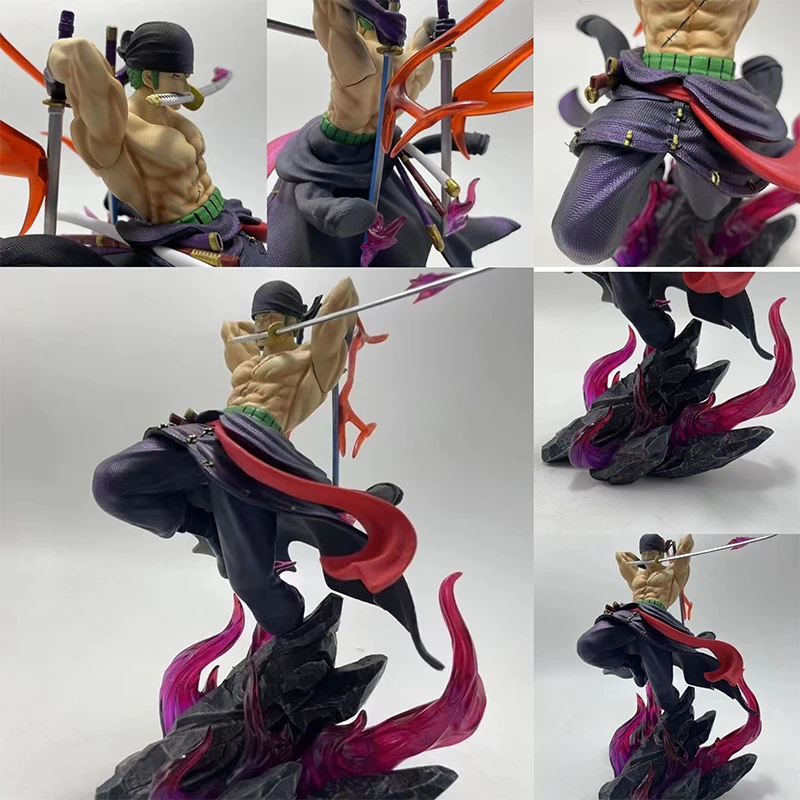 One Piece GK Anime Figure Three Knife Roronoa Zoro Draw a knife Action Figure - £40.49 GBP+