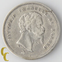 1860-G Italian States Emilia 50 Centesimi (Very Fine+) Provisional Coina... - $88.03