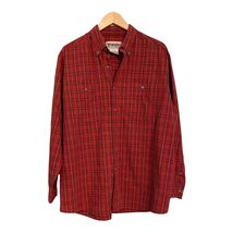 Wrangler Rugged Wear Mens Button Down Shirt Red Plaid Size XL Long Sleeve - $13.66
