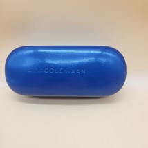 Cole Haan Glasses Case Blue Textured Hard Shell Eyeglasses Embossed Front Lining - £8.76 GBP