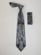 Men's Vito Rofolo From Italy Tie Hankie Gift Boxed 100% Silk VR-34 Brown Paisley image 3