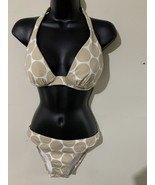 Victoria&#39;s Secret Triangle Swimsuit 2 Piece Set Polka Dot Top Sz L Botto... - $28.04