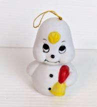 Vintage Christmas Snowman Ghost bell Ornament ceramic halloween - £7.87 GBP