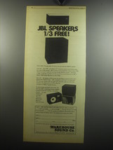1975 Warehouse Sound Co. L-88 and L-25 JBL Speakers Advertisement - £14.57 GBP