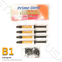 Prime Dent VLC Light Cure Flowable Composite B1 - 4 - 2 gram syringes 00... - £20.44 GBP