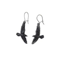 Alchemy Gothic E333  Black Raven Earrings - £20.78 GBP