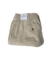Oak Hill Pants Mens L Linen Blend Elastic Waist Drawstring Straight Beige - $23.88