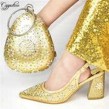   Women Shoes Matching With Bag Set Italian Design  Pumps And Purse Bag Ladies S - £100.55 GBP