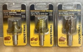 Vtg Lot of 3 Sears 1/2” Craftsman Industrial For the Pro Router Bit Made... - £87.60 GBP