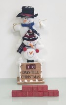 Old Fashioned Snowman Christmas Countdown Calendar Wood Blocks Lot of De... - $20.00