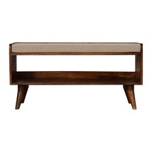 Artisan Furniture Nordic Chestnut Finish Storage Bench with Seat Pad - £209.27 GBP