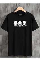 Unisex Oversize T-shirt Not Hear Front Printed Black - $8.00+