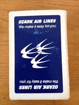 Vintage Mid Century Ozark Airlines Playing Cards Blue w/ White Swallows USA Made - £15.73 GBP