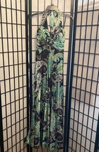 EUC Pleated - Multi-Color Maxi Printed dress - Flowy - Halter Top Size M... - $24.75