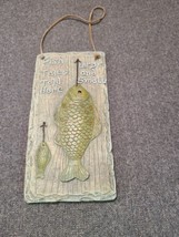 Plaque Hanging Fish With Quote &quot;Fish Tales Told Here Resin Shop Union City, Mi - £8.35 GBP