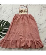 CSC Vintage 80s Ruffle Trim Apron One Size Pastel Pink Strawberry Fruit ... - $21.77