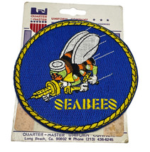 Vintage New Old Stock Seabees 4&quot; US Navy Patch Construction Battalion - £22.35 GBP