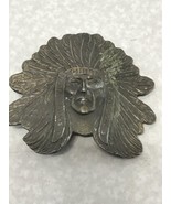 VINTAGE CHIEF SITTING BULL SIOUX BRASS BELT BUCKLE LEWIS BUCKLES CHICAGO KG - $1,124.16 MXN
