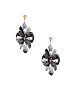 New Acetate Rhinestone Flower Dangle Earring - $12.54 CAD