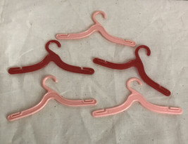 Vintage Lo Of 5 1960&#39;s Barbie Clothing Plastic Hangers, Pink &amp; Red - £3.89 GBP