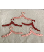 Vintage Lo Of 5 1960&#39;s Barbie Clothing Plastic Hangers, Pink &amp; Red - £3.90 GBP
