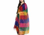 Handmade Multicolored Silk Dupatta Indian Scarf Dupatta Stole Hijab Dail... - $10.46