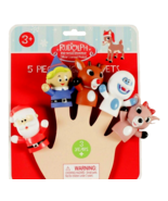 Rudolph The Red Nosed Reindeer Finger Puppets 5 Pc Set Toys Kids New - $190.20 MXN