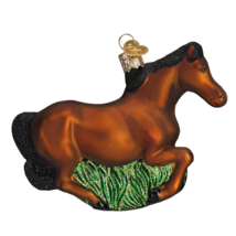 Old World Christmas Brown Mustang Horse Glass Christmas Ornament 12257 - £16.68 GBP