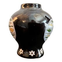 VTG Mini Bud Vase Made Japan Black Ceramic 2.5&quot; 1980 - £7.93 GBP