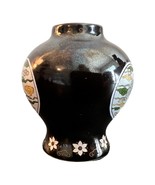 VTG Mini Bud Vase Made Japan Black Ceramic 2.5&quot; 1980 - £7.78 GBP