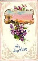 Antique Embossed Postcard With Best Wishes Floral Design Note from Aunt ... - £3.92 GBP