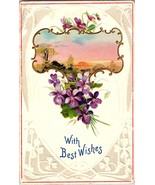 Antique Embossed Postcard With Best Wishes Floral Design Note from Aunt ... - £3.98 GBP