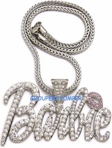 Barbie Necklace New Iced Out Pendant Style Chain Assorted Sizes - £11.69 GBP+