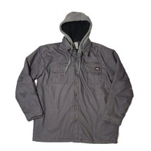 Dickies Jacket Mens XL 46-48 Dark Gray Full Zip Hooded Quilted Workwear  - $34.64