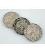 Lot of 3 1950 Germany 1 Mark Coins in XF Condition KM #110 - $64.39 CAD