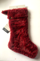 Koolaburra by UGG Nora Red Gold Sparkly Faux Shearling Christmas Stocking Holida - £30.52 GBP
