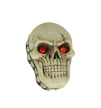 Creepy Human Skull Lidded Trinket Box With Jeweled Red Eyes - £17.12 GBP