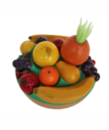 Vintage Plastic Salt &amp; Pepper Shaker Sugar Fruit Bowl 3 Piece Starke Design - $19.99