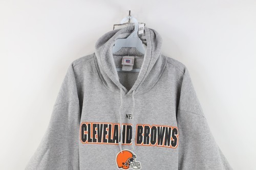 Vintage NFL Mens XL Spell Out Cleveland Browns Football Hoodie Sweatshirt Gray Item image 2