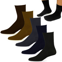 6 Pairs Mens Dress Socks Multi Color Fashion Casual Crew Polyester Size ... - £22.30 GBP