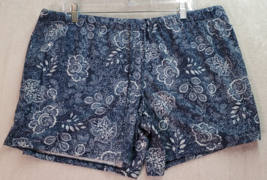 Lucky Brand Sleepwear Shorts Womens Size XL Blue Floral Elastic Waist Drawstring - £13.02 GBP