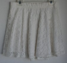 Abercrombie Kids Xl Ivory Skirt With Beautiful Floral Mesh Overlay Euc - $14.84