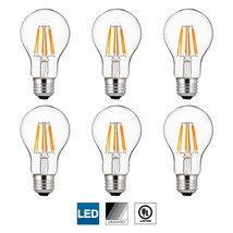 6-Pack Sunlite LED Edison-Style A19 Bulb, 6 Watt, Dimmable, 2700K Warm White - £67.72 GBP