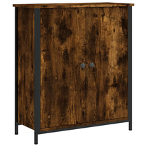 Industrial Rustic Smoked Oak Wooden 2 Door Sideboard Storage Cabinet Unit Wood - £84.97 GBP